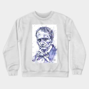 CHARLES BAUDELAIRE - watercolor and ink portrait Crewneck Sweatshirt